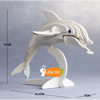 Mô hình lắp ráp gỗ 3D Cá heo