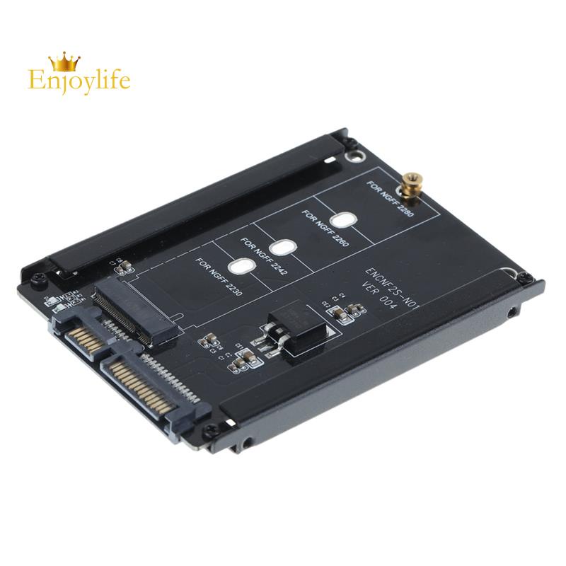 Ốp lưng màu đen CY B + M Ổ cắm 2 M.2 NGFF (SATA) SSD sang 2.5 SATA cho SSD 2230 / 2242 / 2260 / 2280