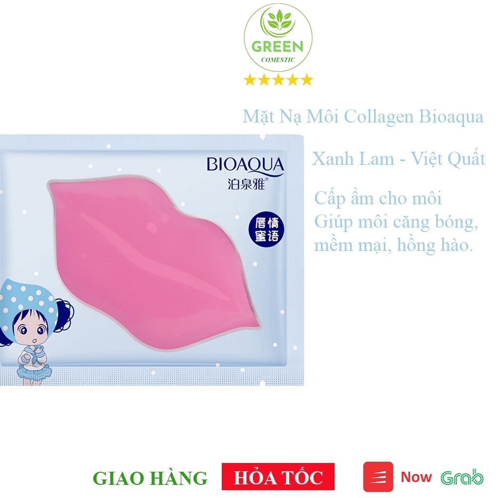 Mặt Nạ Môi Dưỡng Môi Giảm Thâm Chống Lão Hóa Dưỡng Ẩm Cấp Ẩm Bioaqua Green Comestic