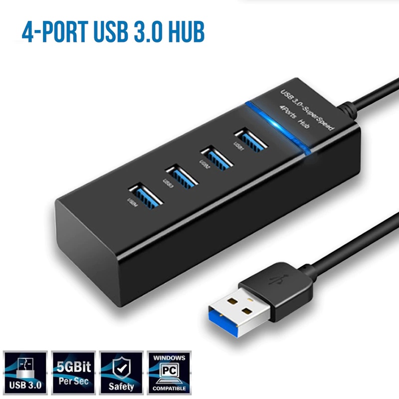 [Hub usb 3.0] Bộ chia USB từ 1 thành 4 cổng usb tốc độ 3.0 Hàng chính hãng