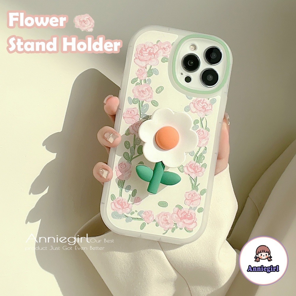 Ốp Điện Thoại TPU Mềm Siêu Mỏng Họa Tiết Hoa Hồng Cổ Điển Gắn Giá Đỡ Chống Sốc Cho IPhone 13 12 11 Pro Max X XR 8 7 Plus
