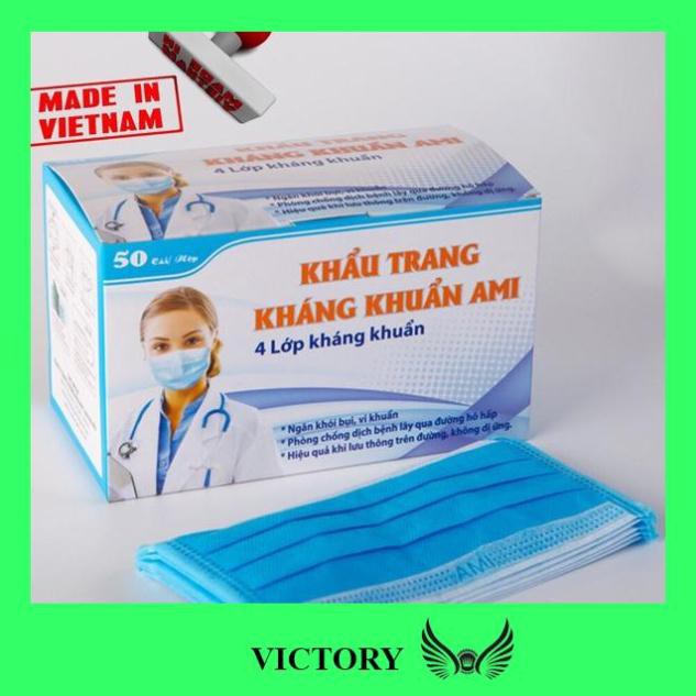 [KHẨU TRANG Y TẾ] [10 Xanh 4L💝]Combo 10 hộp Khẩu Trang Y Tế Mầu Xanh 4 lớp 50 chiếc 1 hộp, AMI - Nhật Lệ | BigBuy360 - bigbuy360.vn
