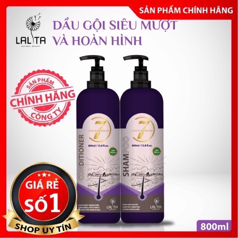 BỘ GỘI/XẢ LALITA Siêu Mềm Mượt - Hương nước hoa dạng chai 750ML