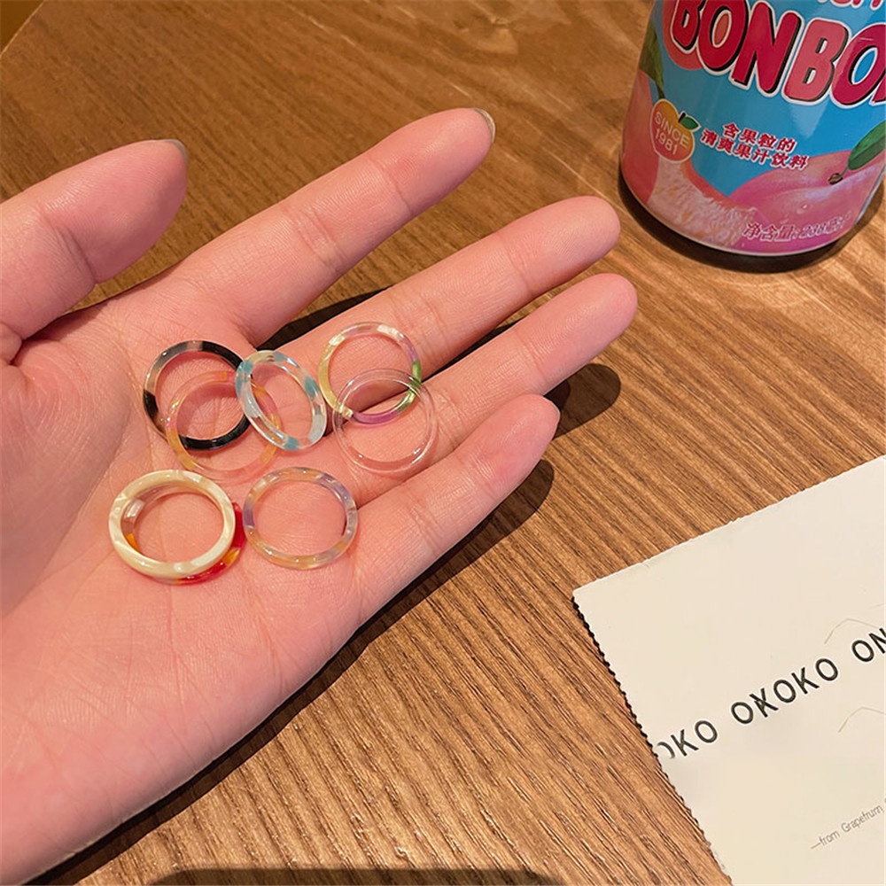 Nhẫn Đeo Khớp Ngón Tay Trong Suốt 7 Màu Thời Trang Hàn Quốc Cổ Điển