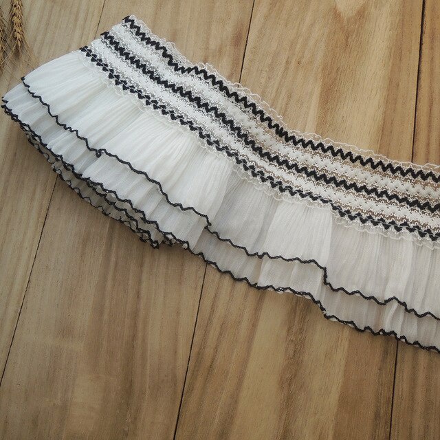 1 Yard Vải Voan Hai Lớp Xếp Ly Hai Lớp Thêu Hoa 3D Co Giãn Dùng May Đầm DIY