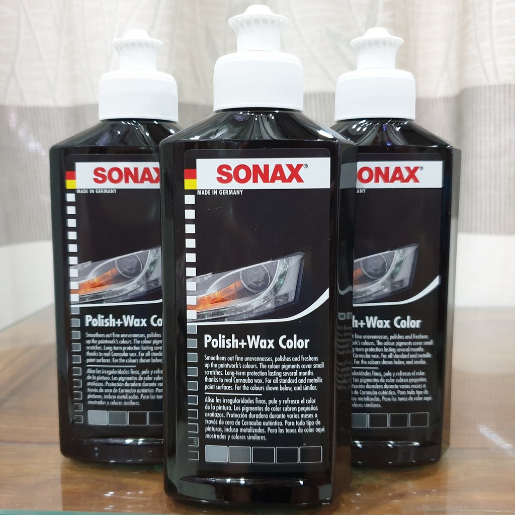 Kem đánh bóng và bảo vệ sơn xe đen Sonax polish &amp; wax color black