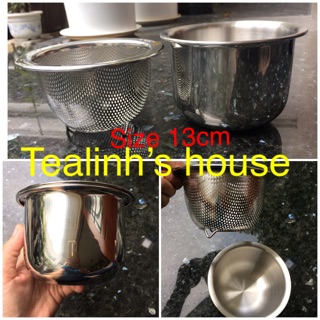 [R] SALE Bộ thau & rổ Inox 304 xuất Nhật. (Sale set of stainless steel punching Hole basket and mixing bowl, 6 pieces)