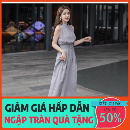 [Có Video Thật] Đầm Maxi Dài Lụa Đẹp Mát Hàng Hiệu Cao Cấp, Đi Biển, Dự Tiệc Váy Maxi Trắng Xám, Đen Mới - GShop