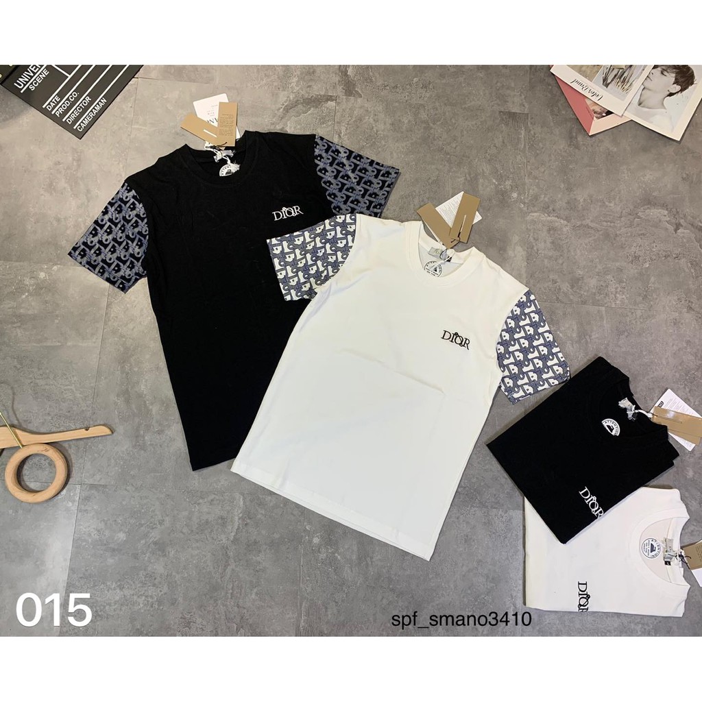 ÁO T-SHIRT LOGO THÊU PHA TAY [ Thời Trang Nam Nữ ]