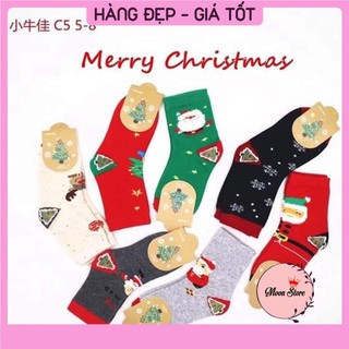 Tất Noel cổ cao cho bé Set 10 đôi vớ noel size 1-12 tuổi - Ảnh video thật