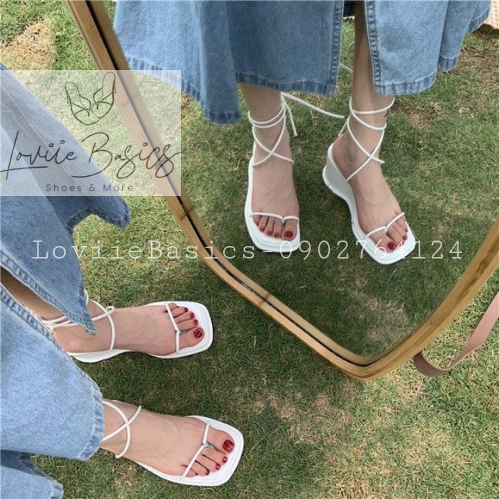 SANDAL NỮ LOVIIE BASICS - GIÀY ĐẾ XUỒNG KẸP QUAI MẢNH CỘT DÂY THỜI TRANG - GIÀY SANDAL CHIẾN BINH S211208