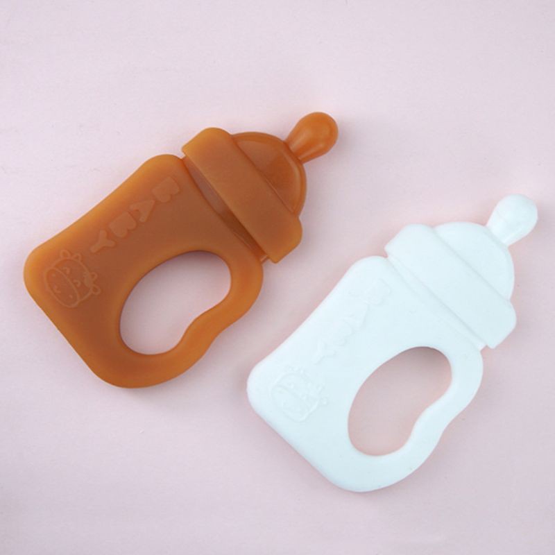 Đồ chơi hình bình sữa hoạt hình bằng silicon cho bé đang mọc răng