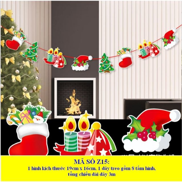 Trang trí noel cờ treo noel trang trí giáng sinh mẫu Z15