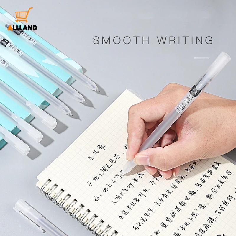 1 Set Bút Mực Gel Nhám Ngòi Bút 0.5mm Vỏ Carbon Dẻo Màu Đen Trơn Dành Cho Học Sinh
