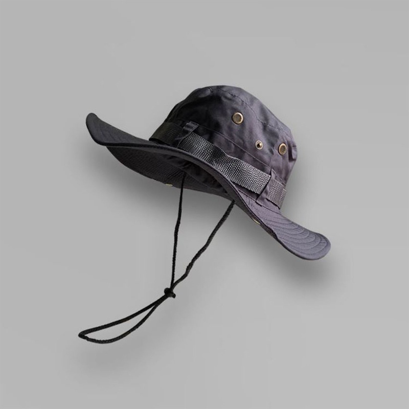 Mũ Câu Cá Vành Rộng Có Dây Điều Chỉnh Thoáng Khí Cho Unisex