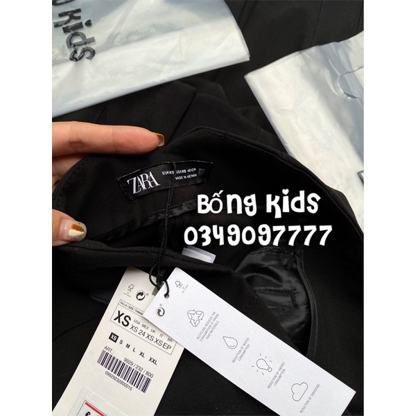 Quần Trousers Nữ Lỉa Cúc Ống Suông Đen ZR