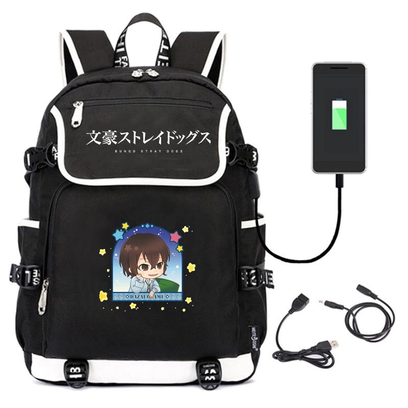 Balo nắp ngang in hình  anime BUNGOU STRAY DOGS chibi thiết kế thông minh đi học cho nam nữ