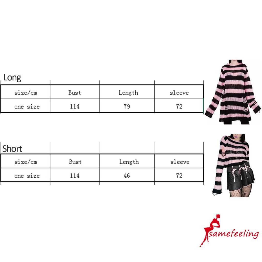 Áo len tay dài cổ tròn họa tiết kẻ sọc màu sắc thời trang cho nữ