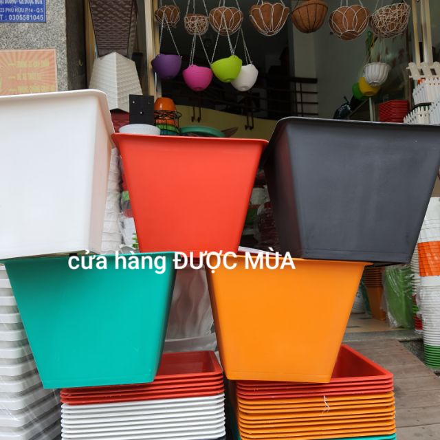 Combo 2 chậu vuông 35cm nhiều màu