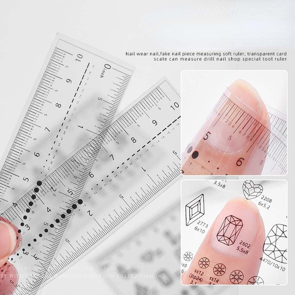 Thước Đo Móng Tay Bằng PVC Mềm Siêu Mỏng Dạng Nhấn|Thước Đo Lường Chuyên Dụng Chất Lượng Cao