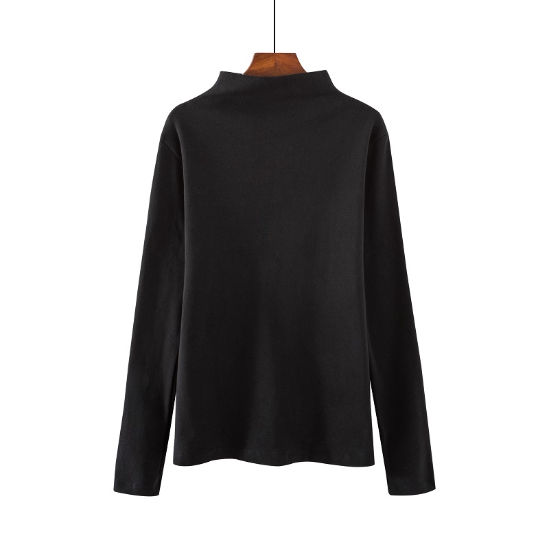SUXI Áo tay dài cổ cao đơn giản trẻ trung cho nữ có nhiều màu tùy chọn