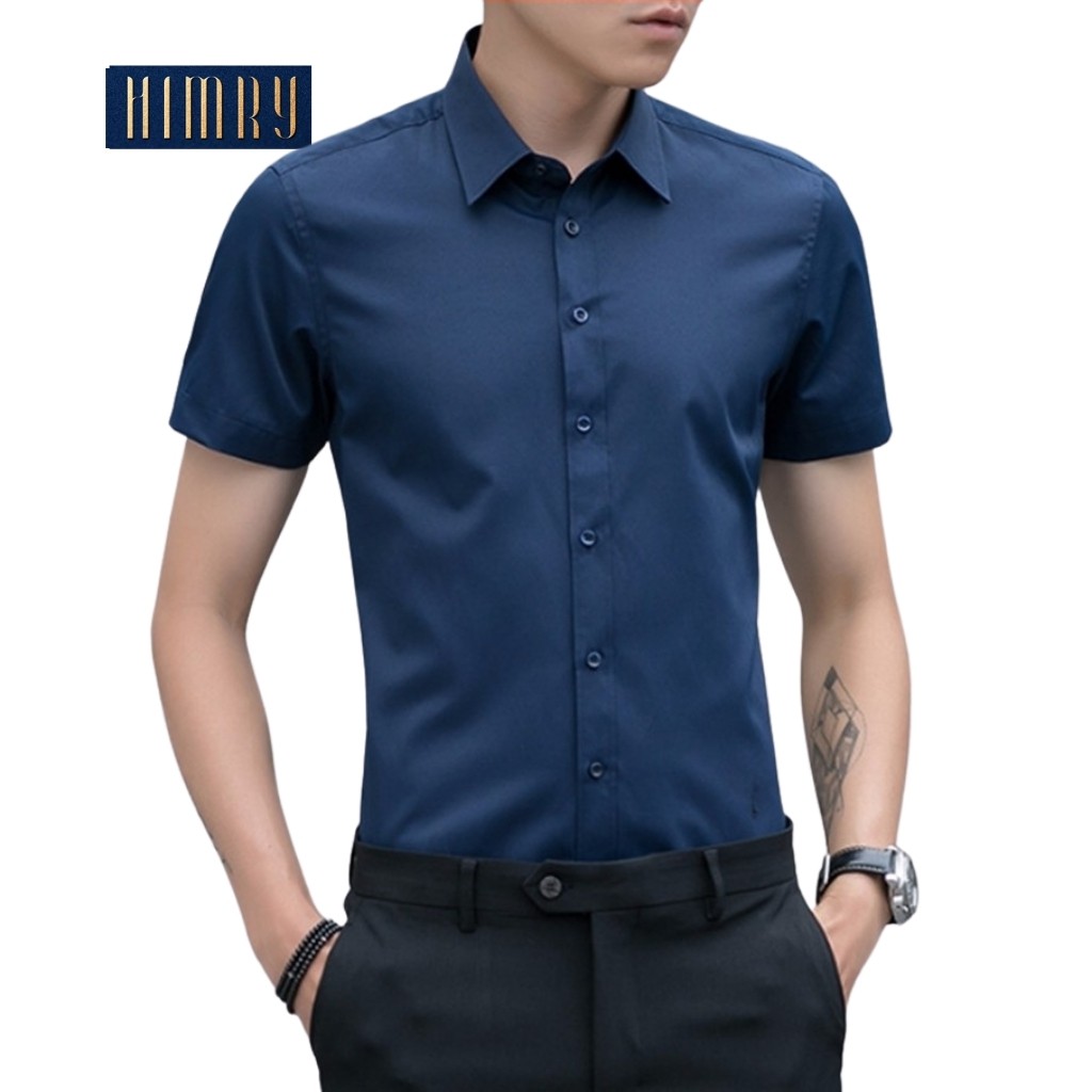 Áo Sơ Mi Nam Trơn Tay Ngắn - Đủ Màu - Chất Lụa Không Nhăn | BigBuy360 - bigbuy360.vn