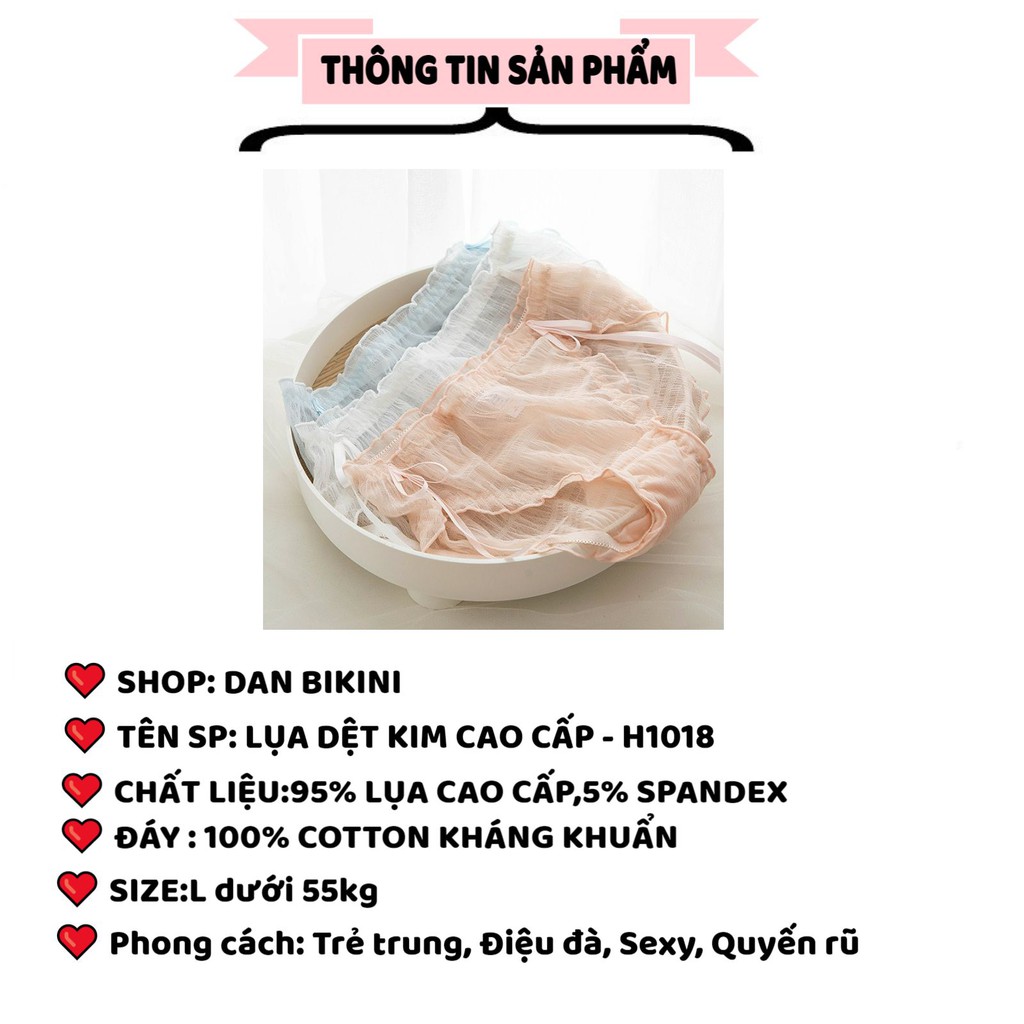 Quần Lót Nữ ❤️FREESHIP❤️ Quần Lót Lụa dệt kim mới Cao Cấp viền bèo mềm mại đính nơ 2 hông điệu đà, gợi cảm mẫu H1018 | BigBuy360 - bigbuy360.vn