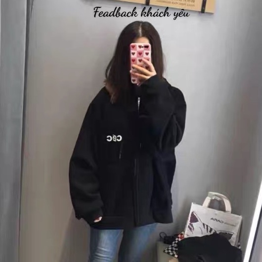 Áo khoác nỉ  Áo khoác hoodie dây kéo zip nam nữ form rộng Unisex chất nỉ ngoại 2 lớp dày dặn - LUXCY