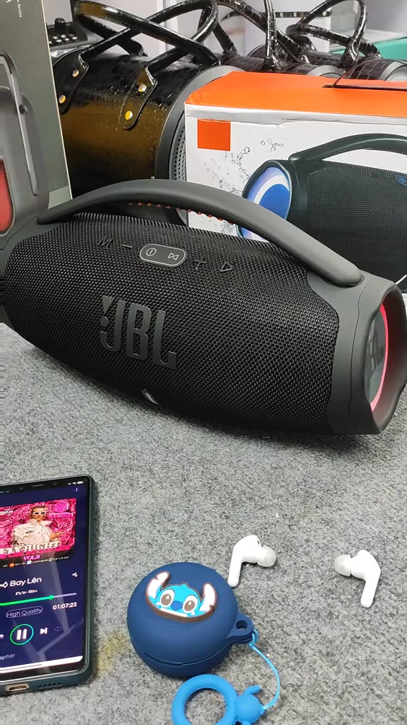 Loa Bluetooth Bombox 3 LED RGB Bass Mạnh Âm Thanh Lớn Cực Đỉnh Bluetooth 5.2 LINKEETECH | BigBuy360 - bigbuy360.vn