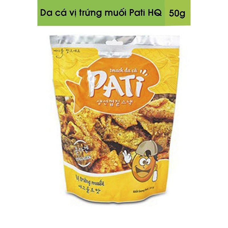 ( combo 2gói)Da cá vị trứng muối, ớt xanh Pati HQ 50g