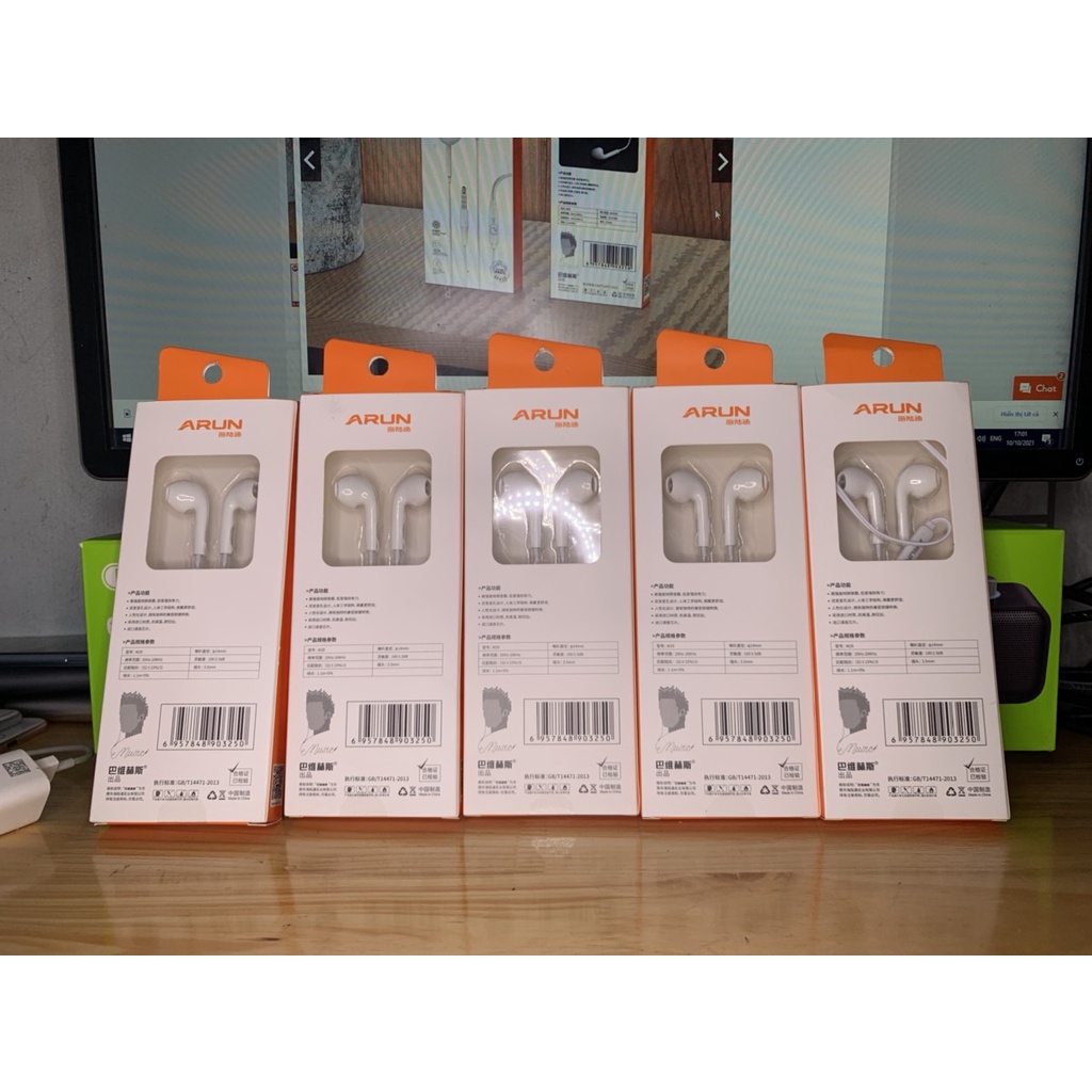 Tai nghe nhét tai Arun M29/WEKOME YA02  jack 3.5 cho các dòng máy âm thanh siêu hay ( Full Box )