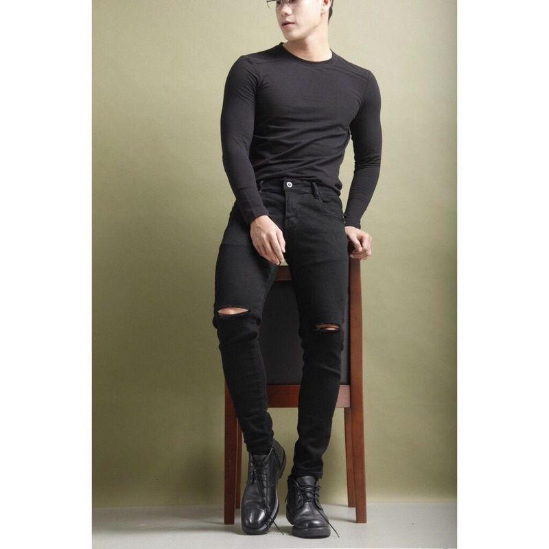 Quần Jean Nam ALLEN STORE Jean Cao Cấp, Vải Cotton Co Giãn Mạnh, Dày Dặn,Phom Body AL61568