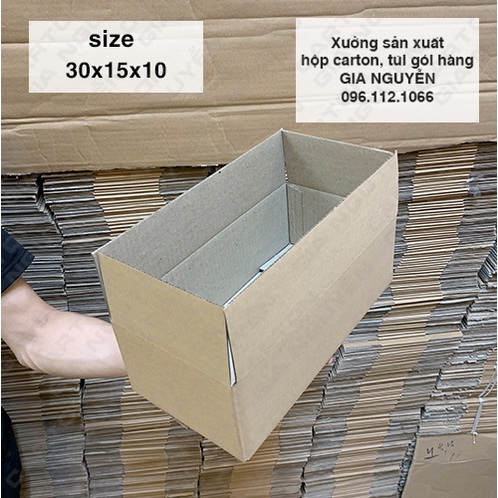 Combo 50 hộp carton đóng gói hàng 30x15x10 - Bao bì Gia Nguyễn