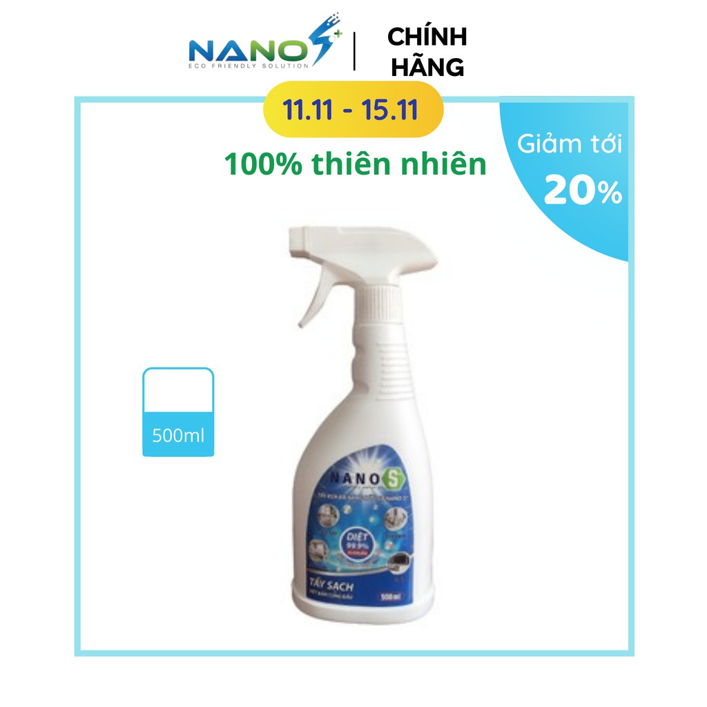 Nước tẩy rửa đa năng hữu cơ Nano Bạc- (500ml)