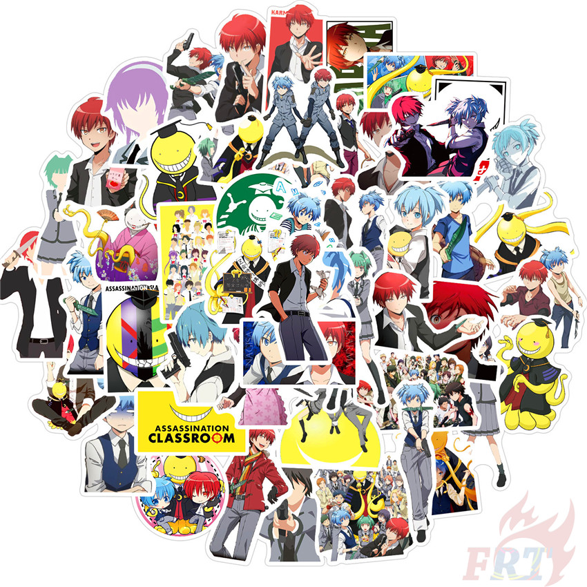 Set 50 nhãn dán họa tiết hoạt hình Assassination Classroom - Series 04 chống nước trang trí thủ công DIY