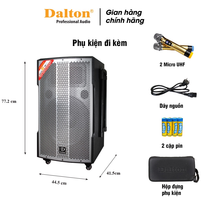 Loa karaoke Dalton TS-15G500X công suất 600W, bass loa 15 inches , kết nối không dây, tặng kèm 2 micro UHF.