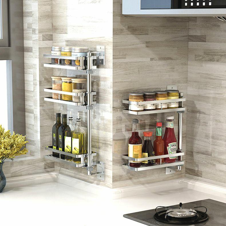 Kệ Để Gia Vị Inox SUS304 Dán Tường - Xoay 180 độ lắp đặt mọi ví trí