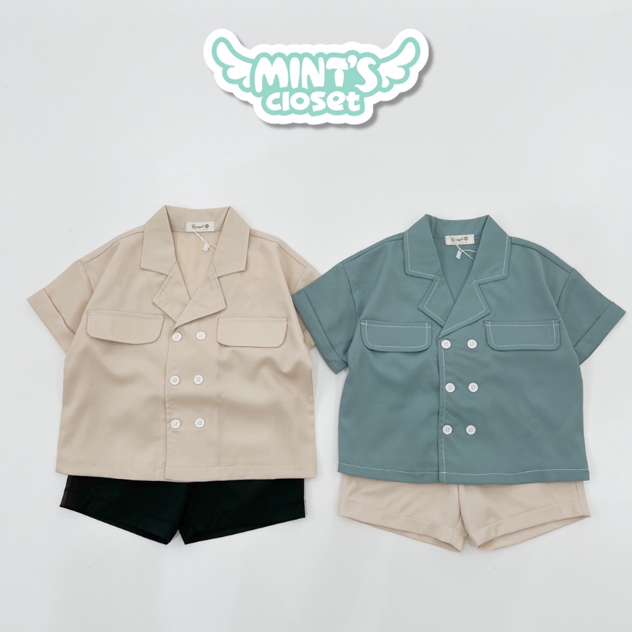 Set áo sơ mi bé trai MINTSCLOSET chất thô hàn quốc cá tính size từ 1 2 3 4 5 6 tuổi - TN3011 - TN3019