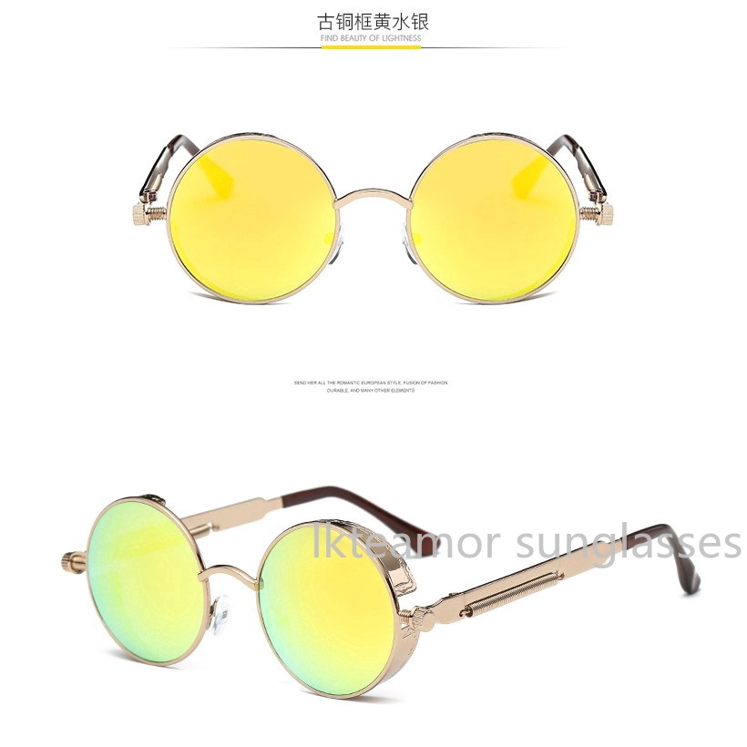 Kính mát tròn gọng kim loại phong cách vintage