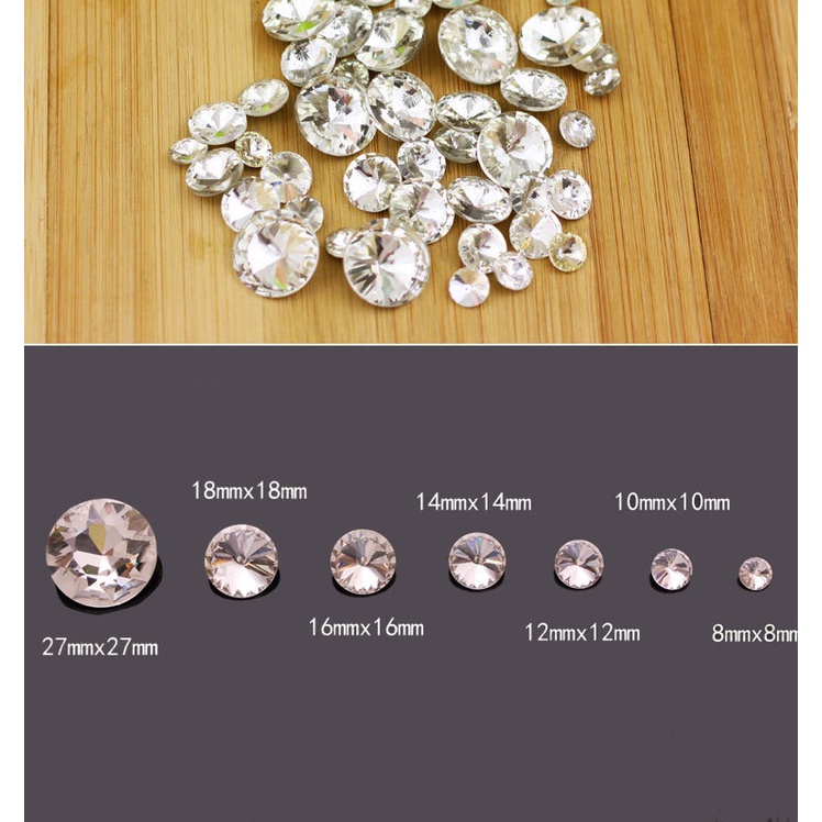 Charm hạt đá Diamond hình nón kinh điển cho các bạn làm trang trí, DIY