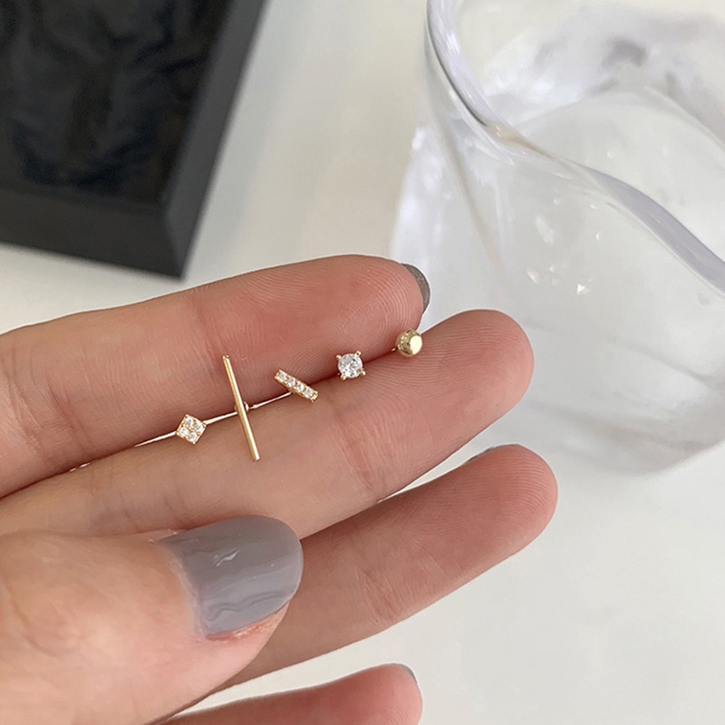 Set 5 Khuyên Tai Kiểu Dáng Hình Học Đơn Giản Cá Tính