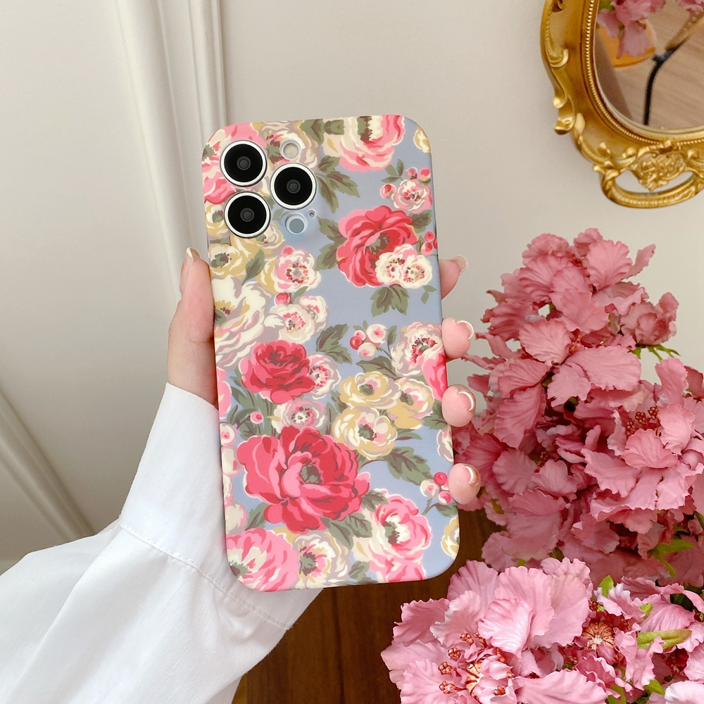Ốp Điện Thoại IMD Mềm Họa Tiết Hoa Nghệ Thuật Cho iPhone 13 11 12 Pro Max XR X XS Max 7 8 Plus SE 2020