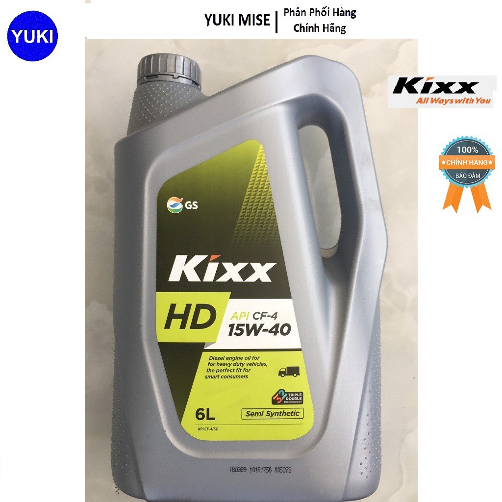 Dầu Động Cơ Kixx HD CF-4 15W/40 6L – Dầu Bán Tổng Hợp YUKI MISE Phân Phối Chính Hãng💯