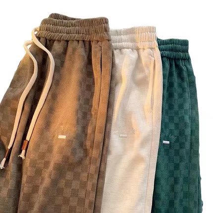 Quần Dài Thể Thao Ống Rộng Thời Trang Hàn Quốc Dành Cho Nam bigsize bông unisex Quần Thể Thao Nam Dài Sọc Ca Rô Thời