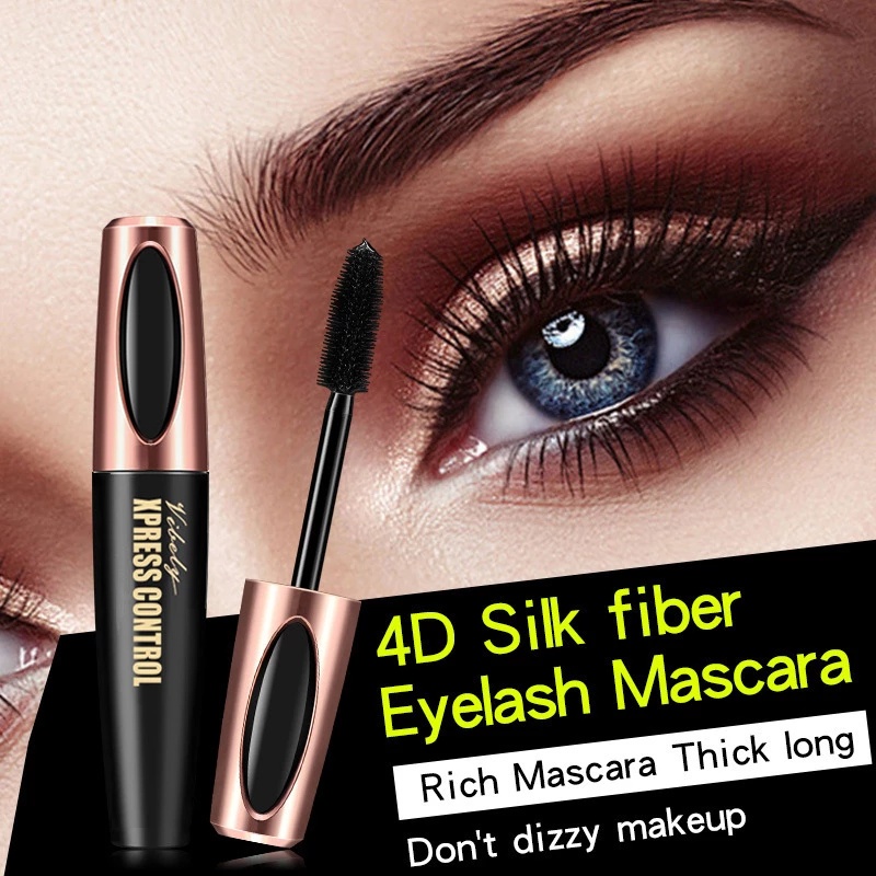 Mascara Sợi Tơ 4D Màu Đen Kháng Nước Chống Mồ Hôi Lâu Trôi Nhanh Khô Chuốt Mi Cong Vút Và Dày Hơn