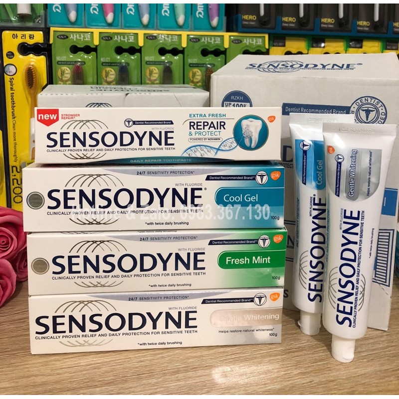 Kem đánh Răng Sensodyne 100g Thơm Mát Giảm Ê Buốt Bảo Vệ Toàn Diện