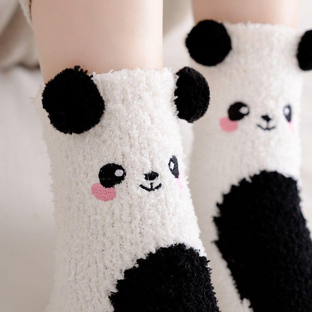 ROWANS Tất Nhung San Hô Hình Gấu Dễ Thương Cho Bé Gái