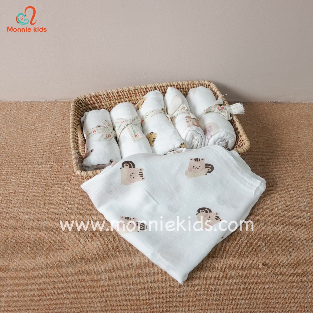 KHĂN TẮM ĐA NĂNG SỢI TRE ADEN 120x120cm - CHẤT VẢI MỀM MẠI, THẤM HÚT TỐT - MONNIE KIDS
