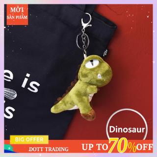 Móc khóa đính thú nhồi bông khủng long đáng yêu