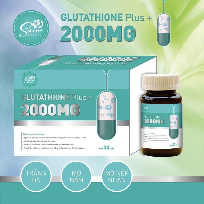 Viên uống trắng da ,mờ nám glutathione 2000mg hộp 30v